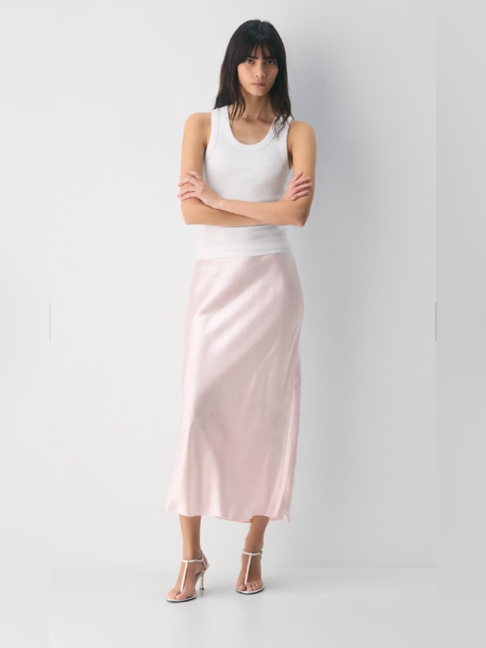 Ted Kenton Light Pink Satin Skirt XXS